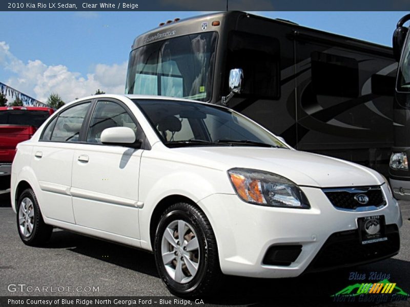 Clear White / Beige 2010 Kia Rio LX Sedan