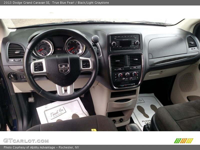 True Blue Pearl / Black/Light Graystone 2013 Dodge Grand Caravan SE