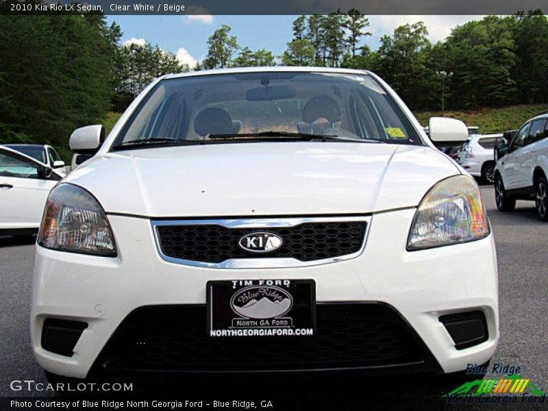 Clear White / Beige 2010 Kia Rio LX Sedan