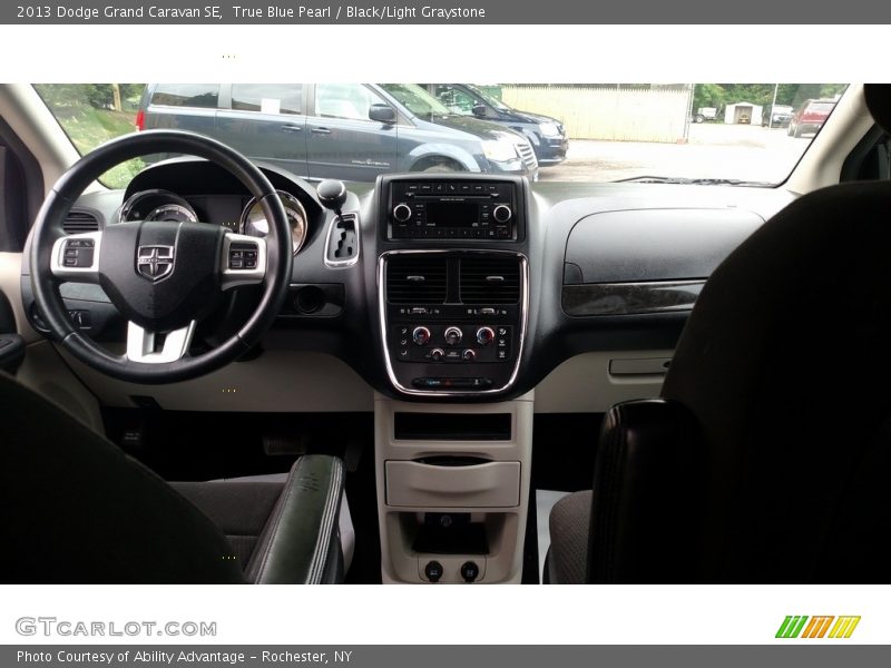 True Blue Pearl / Black/Light Graystone 2013 Dodge Grand Caravan SE