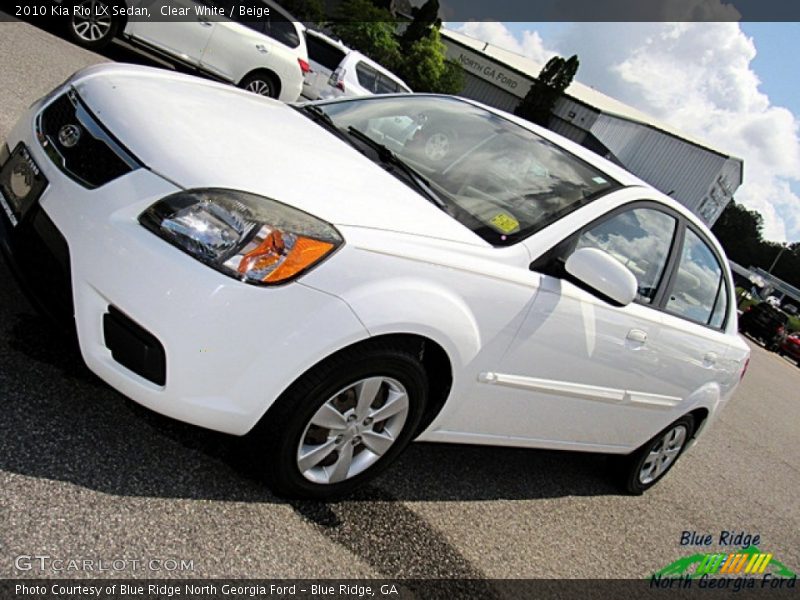 Clear White / Beige 2010 Kia Rio LX Sedan