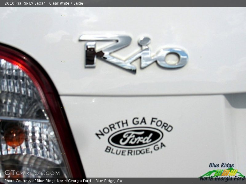 Clear White / Beige 2010 Kia Rio LX Sedan