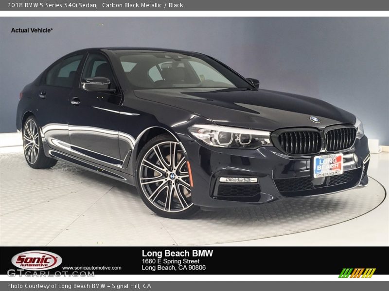 Carbon Black Metallic / Black 2018 BMW 5 Series 540i Sedan