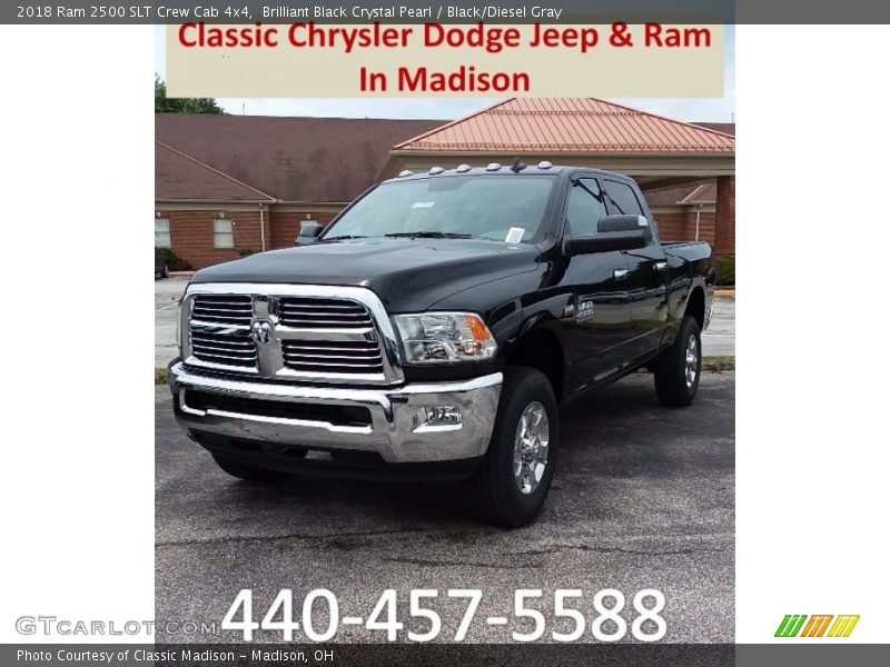 Brilliant Black Crystal Pearl / Black/Diesel Gray 2018 Ram 2500 SLT Crew Cab 4x4