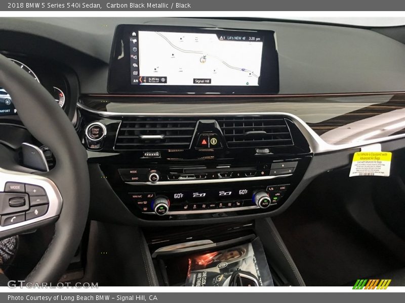 Carbon Black Metallic / Black 2018 BMW 5 Series 540i Sedan