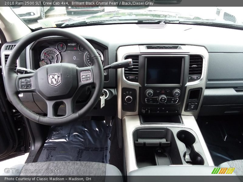 Brilliant Black Crystal Pearl / Black/Diesel Gray 2018 Ram 2500 SLT Crew Cab 4x4