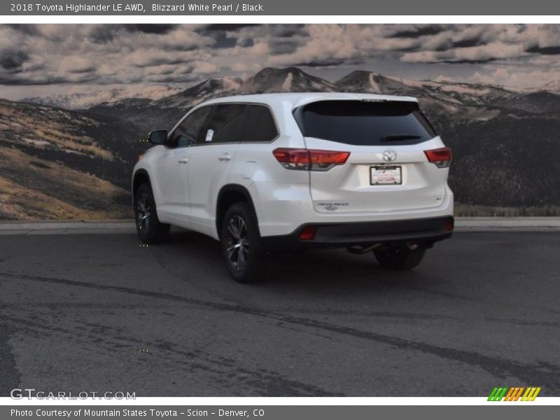 Blizzard White Pearl / Black 2018 Toyota Highlander LE AWD