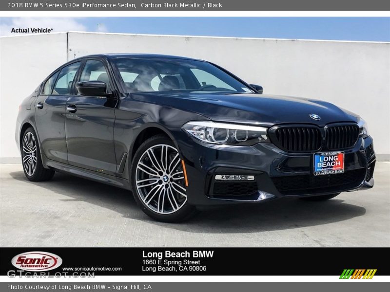 Carbon Black Metallic / Black 2018 BMW 5 Series 530e iPerfomance Sedan