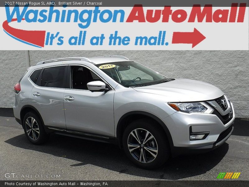 Brilliant Silver / Charcoal 2017 Nissan Rogue SL AWD