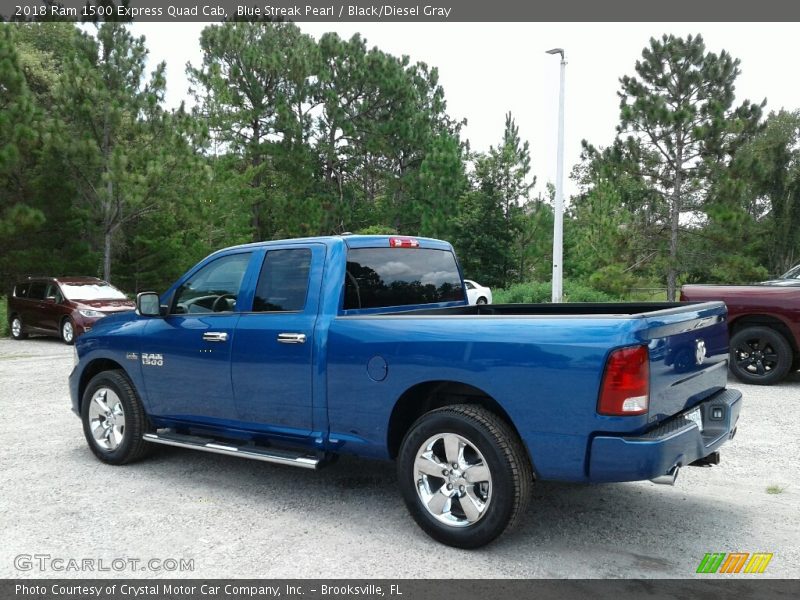 Blue Streak Pearl / Black/Diesel Gray 2018 Ram 1500 Express Quad Cab