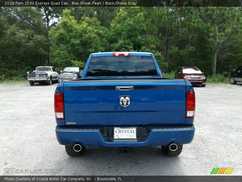 Blue Streak Pearl / Black/Diesel Gray 2018 Ram 1500 Express Quad Cab