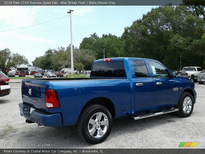 Blue Streak Pearl / Black/Diesel Gray 2018 Ram 1500 Express Quad Cab