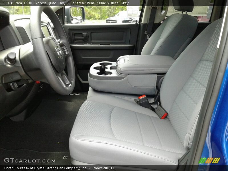 Blue Streak Pearl / Black/Diesel Gray 2018 Ram 1500 Express Quad Cab