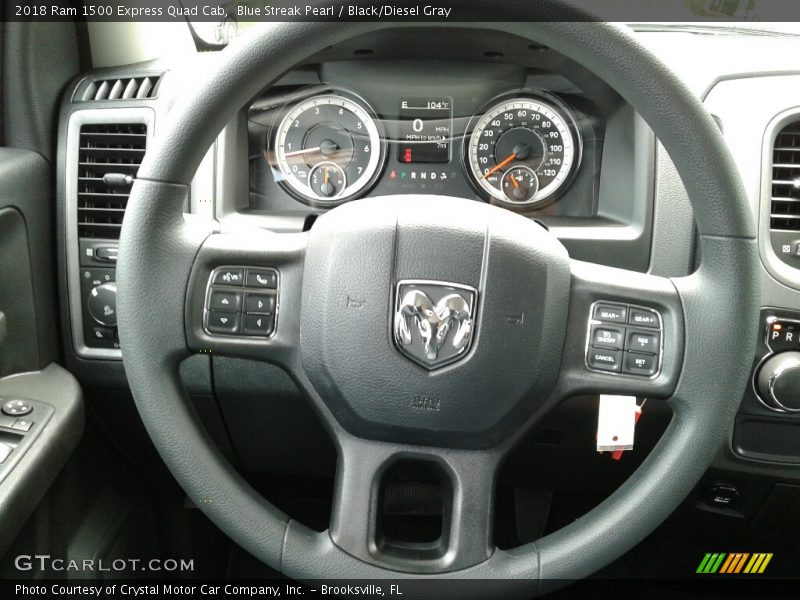 Blue Streak Pearl / Black/Diesel Gray 2018 Ram 1500 Express Quad Cab