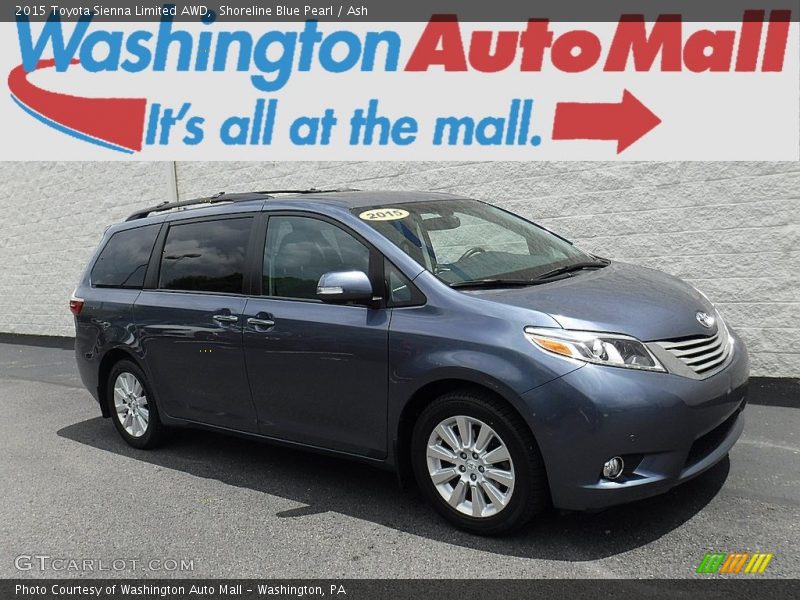 Shoreline Blue Pearl / Ash 2015 Toyota Sienna Limited AWD