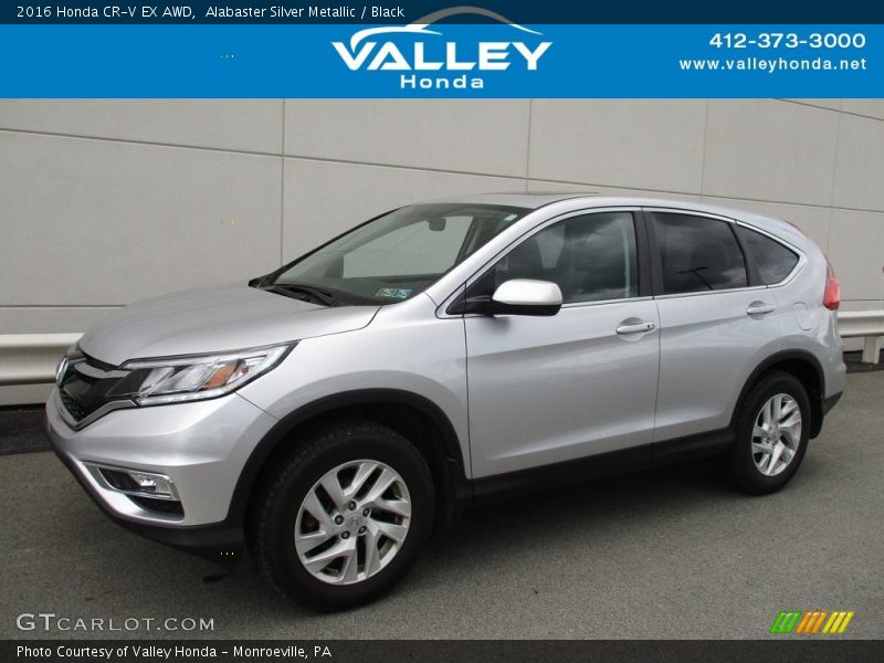 Alabaster Silver Metallic / Black 2016 Honda CR-V EX AWD