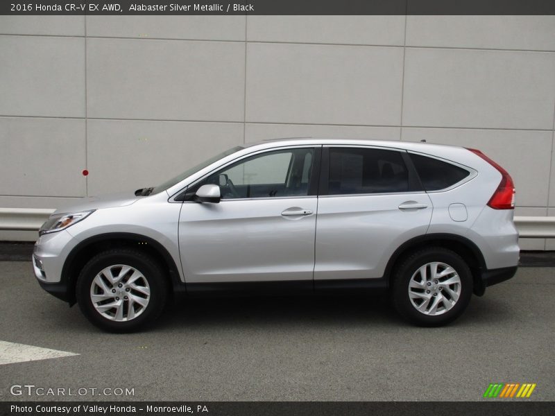 Alabaster Silver Metallic / Black 2016 Honda CR-V EX AWD