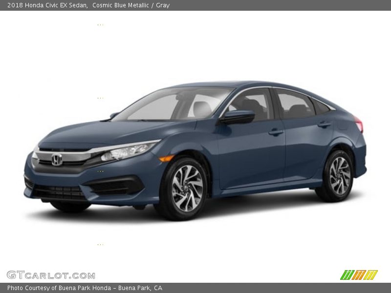 Cosmic Blue Metallic / Gray 2018 Honda Civic EX Sedan