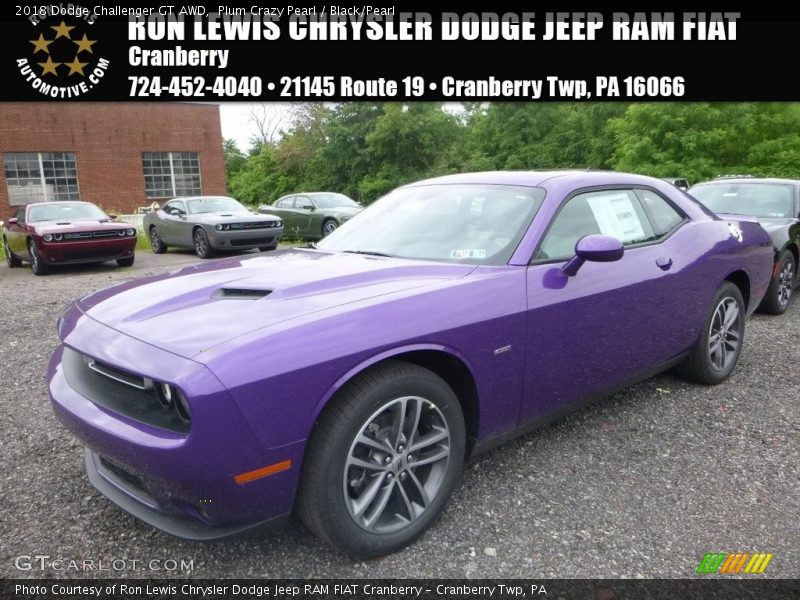 Plum Crazy Pearl / Black/Pearl 2018 Dodge Challenger GT AWD