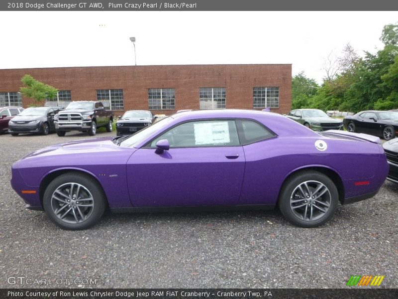 Plum Crazy Pearl / Black/Pearl 2018 Dodge Challenger GT AWD