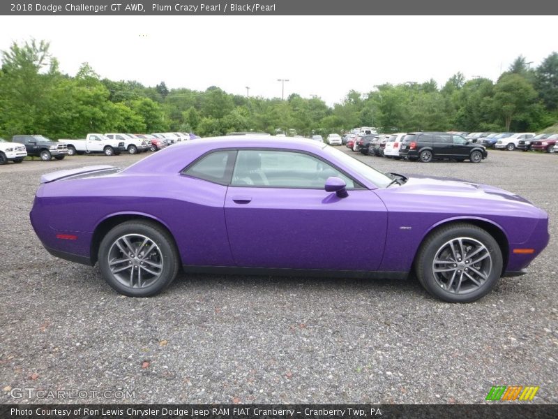 Plum Crazy Pearl / Black/Pearl 2018 Dodge Challenger GT AWD