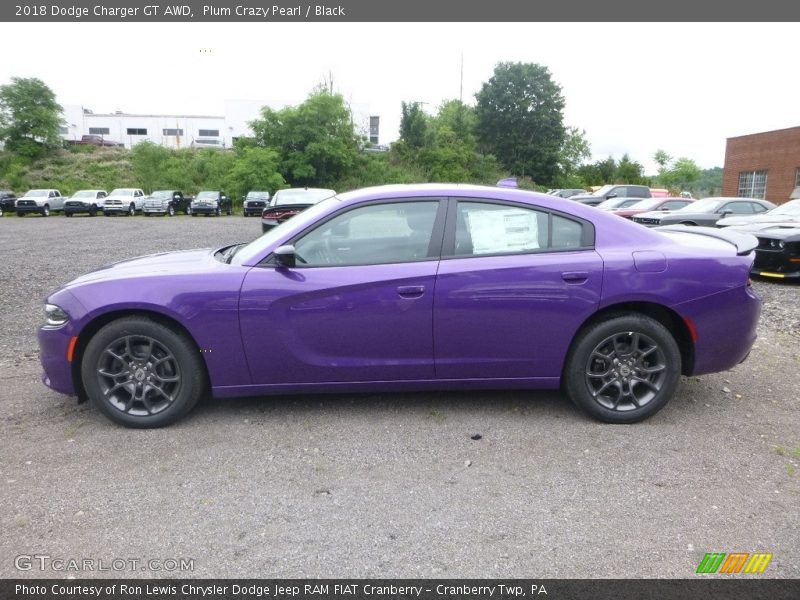 Plum Crazy Pearl / Black 2018 Dodge Charger GT AWD