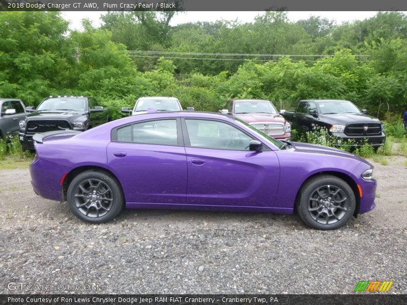 Plum Crazy Pearl / Black 2018 Dodge Charger GT AWD