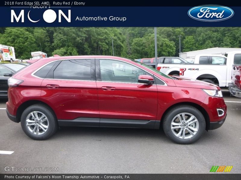 Ruby Red / Ebony 2018 Ford Edge SEL AWD