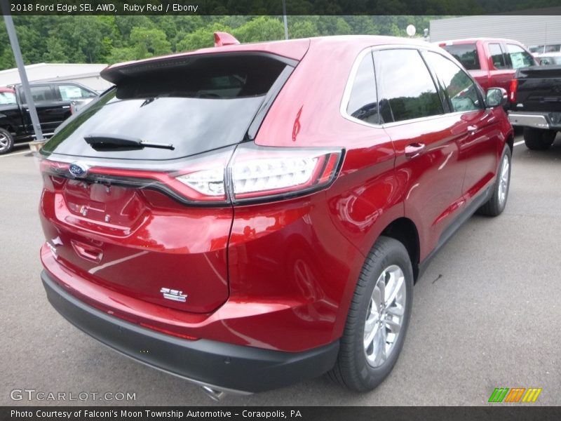 Ruby Red / Ebony 2018 Ford Edge SEL AWD