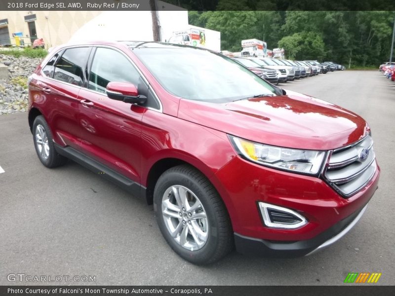 Ruby Red / Ebony 2018 Ford Edge SEL AWD