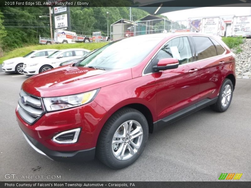 Ruby Red / Ebony 2018 Ford Edge SEL AWD