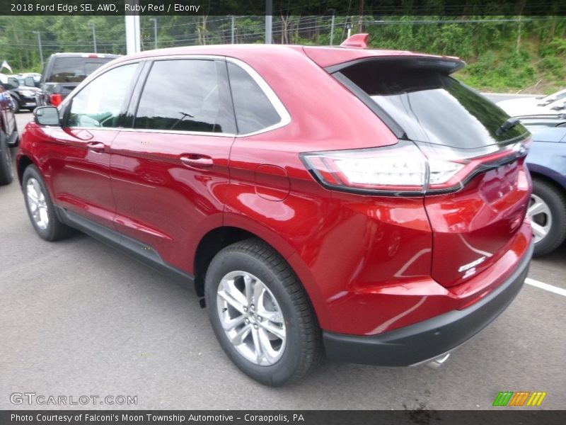 Ruby Red / Ebony 2018 Ford Edge SEL AWD