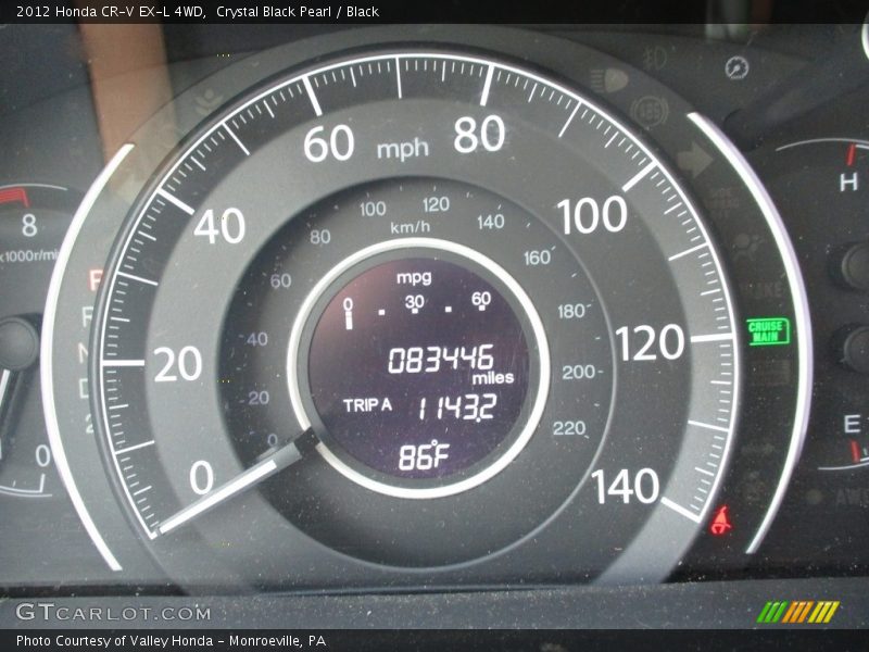 Crystal Black Pearl / Black 2012 Honda CR-V EX-L 4WD