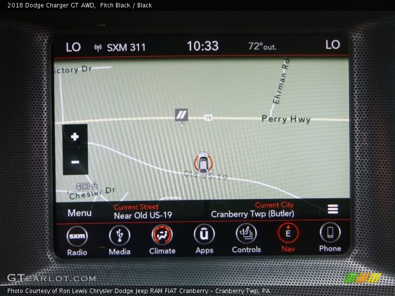 Navigation of 2018 Charger GT AWD