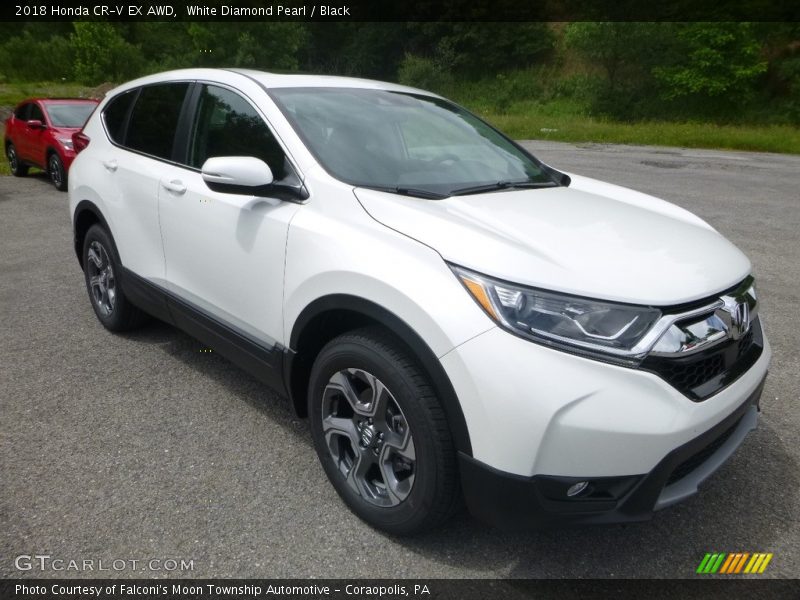 White Diamond Pearl / Black 2018 Honda CR-V EX AWD