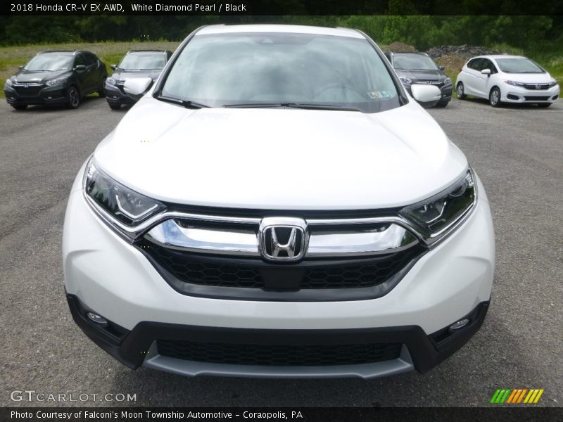 White Diamond Pearl / Black 2018 Honda CR-V EX AWD