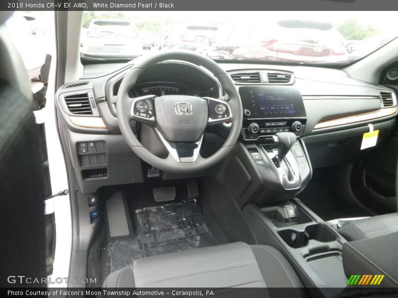 White Diamond Pearl / Black 2018 Honda CR-V EX AWD