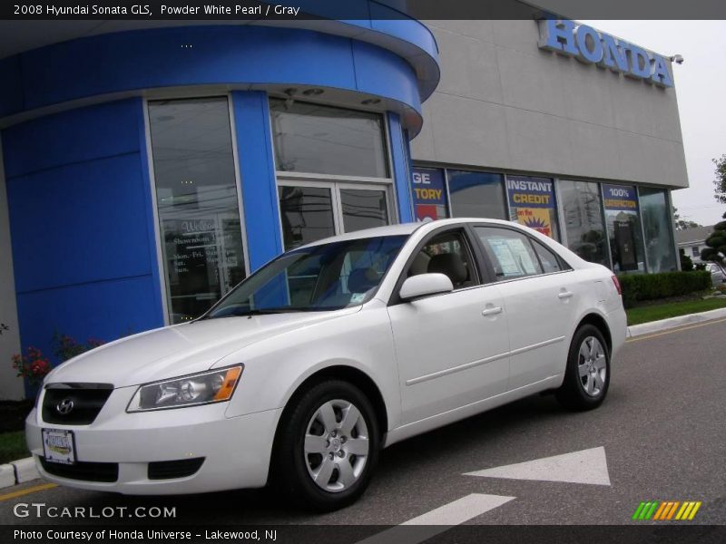 Powder White Pearl / Gray 2008 Hyundai Sonata GLS