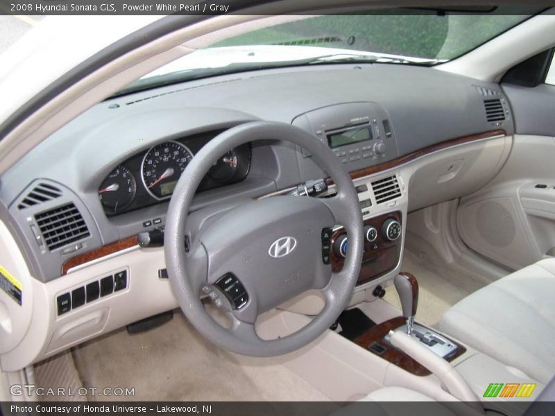 Powder White Pearl / Gray 2008 Hyundai Sonata GLS