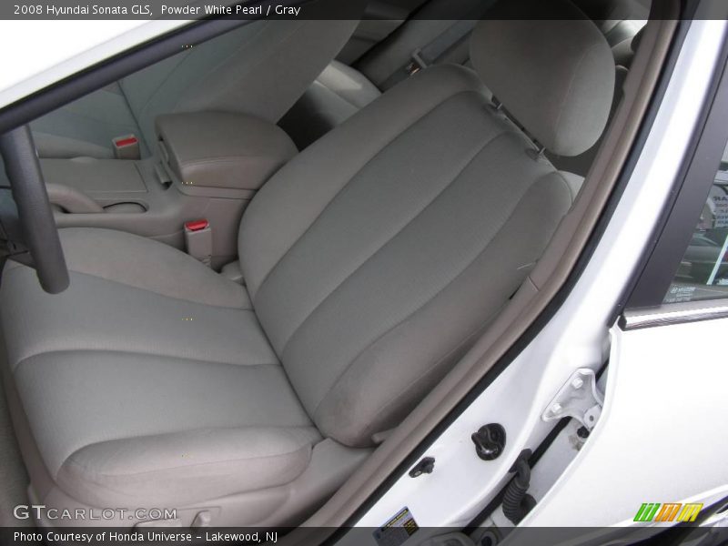 Powder White Pearl / Gray 2008 Hyundai Sonata GLS