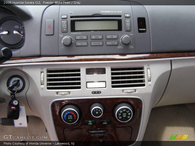 Powder White Pearl / Gray 2008 Hyundai Sonata GLS