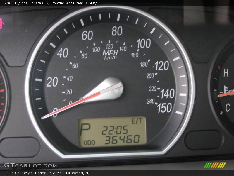 Powder White Pearl / Gray 2008 Hyundai Sonata GLS