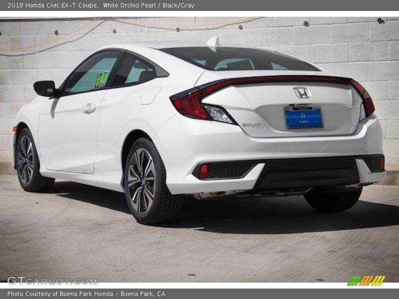 White Orchid Pearl / Black/Gray 2018 Honda Civic EX-T Coupe