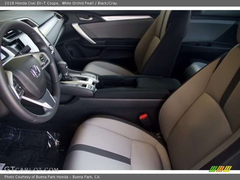 White Orchid Pearl / Black/Gray 2018 Honda Civic EX-T Coupe