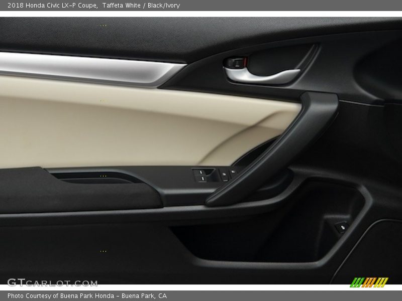 Taffeta White / Black/Ivory 2018 Honda Civic LX-P Coupe