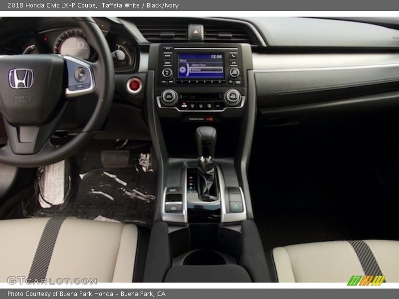 Taffeta White / Black/Ivory 2018 Honda Civic LX-P Coupe