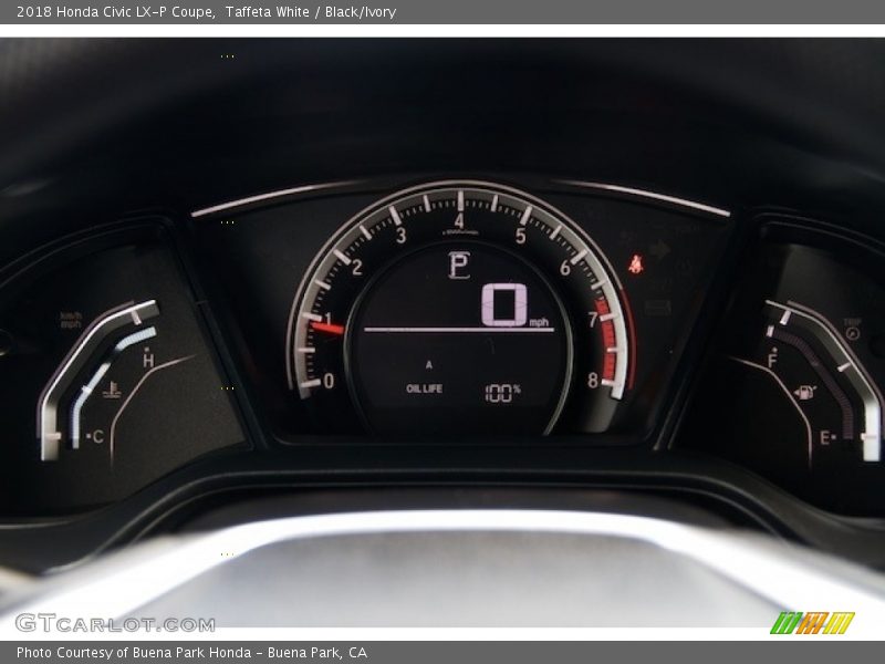 Taffeta White / Black/Ivory 2018 Honda Civic LX-P Coupe