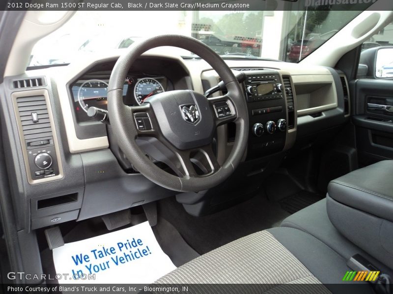 Black / Dark Slate Gray/Medium Graystone 2012 Dodge Ram 1500 ST Regular Cab