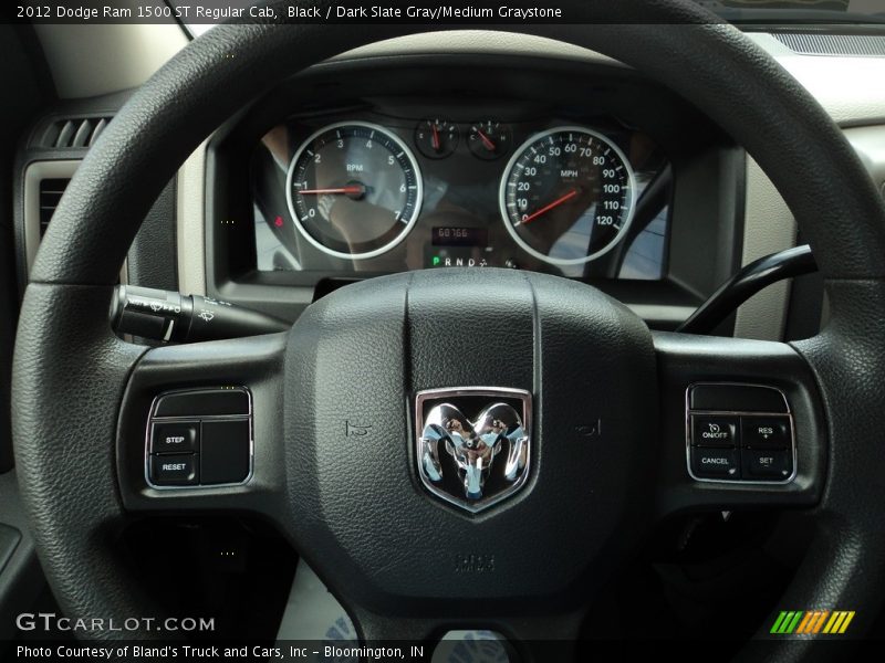 Black / Dark Slate Gray/Medium Graystone 2012 Dodge Ram 1500 ST Regular Cab