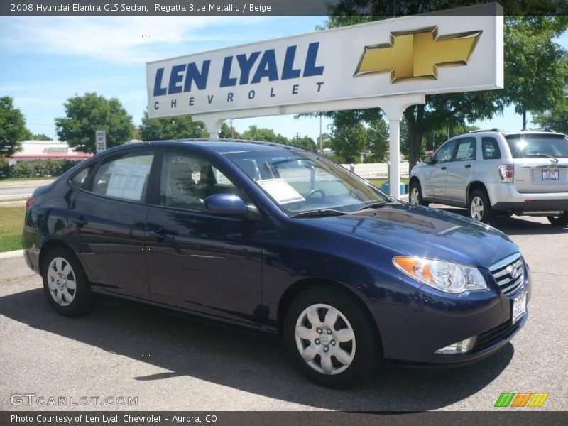 Regatta Blue Metallic / Beige 2008 Hyundai Elantra GLS Sedan